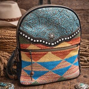 Turquoise Multicolored Western Bag